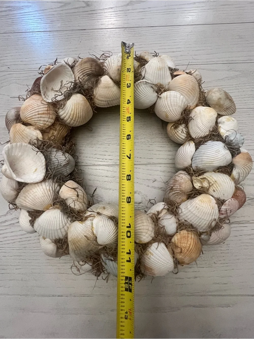 Handmade Seaside Shell Wreath - Natural White & Cream- 12”